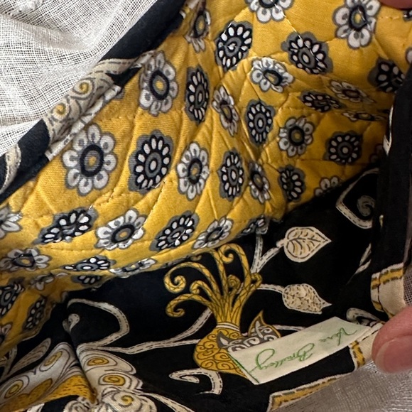 Vera Bradley Yellow Bird Pattern Small Euro Tri Fold Wallet Designer EUC Velcro - Picture 11 of 14